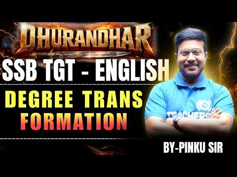 Odisha SSB TGT English 2026 🔥DEGREE TRANSFORMATION | Important Questions by Pinku Sir