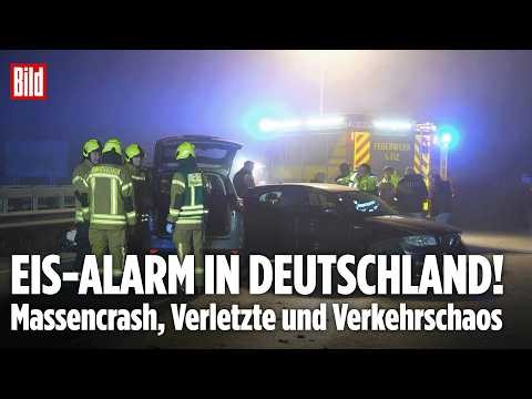 GLATTEIS-ALARM IN DEUTSCHLAND: Verkehrschaos! Massencrash mit 13 Verletzten auf der A1