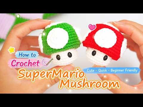 How to Crochet Super Mario Mushroom 🍄 | ✨Easy Beginner-Friendly Amigurumi Tutorial Step by Step