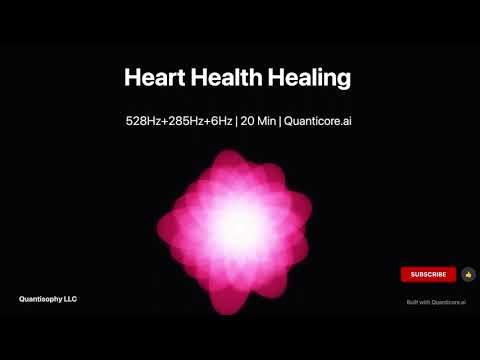 Heart Health Healing | 528Hz+285Hz+6Hz | 20 Min | Quanticore.ai
