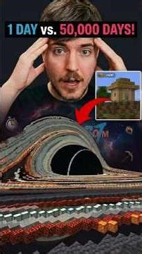 1 Day vs 50,000 Days in HARDCORE Minecraft 💀 #mrbeast #paidpartner
