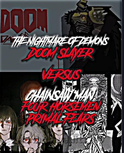 Doom Slayer Vs Four Horsemen and Primal Fears #chainsawman #doometernal #shorts