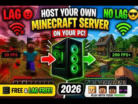 Make a FREE Minecraft Server on Your PC – No Lag, Play with Friends! (2026)