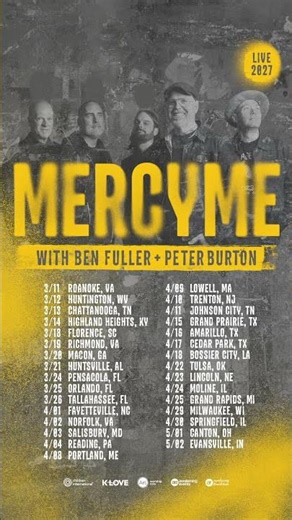 MercyMe Live 2027 - Tickets On Sale Now