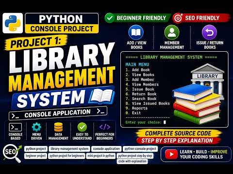 Library Management System in Python #python #coding #programming #project #viralvideo #video #viral