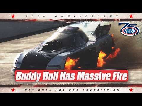 Buddy Hull has massive fire at the AMALIE Motor Oil NHRA Gatornationals