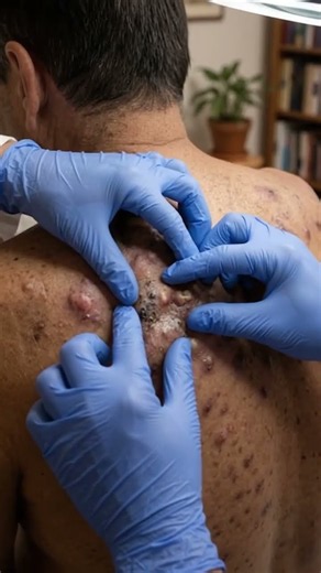Professional Acne Extraction Treatment on the Back