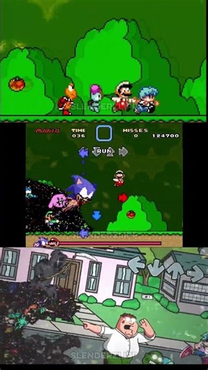 Runnn with Mario & Peter Griffin - FNF Darkness takeover Mod - Friday Night Funkin' Game