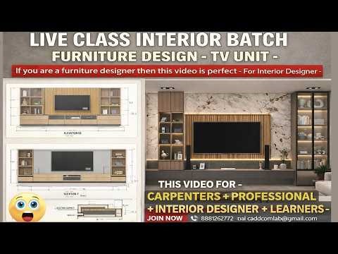 Live Class Detailed Tv Unit Design Interior Batch Design-Most Importat Lectures#realestateinvesting
