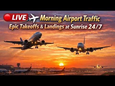 🔴 LIVE ✈️ Morning Airport Traffic 2026 | Epic Takeoffs & Landings at Sunrise 24/7