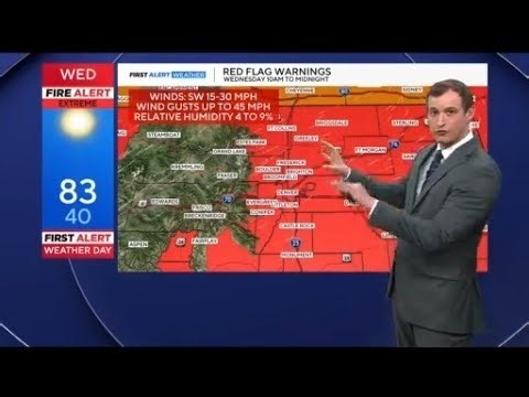 Extreme fire danger for parts of Colorado on Wednesday, late week storms in Denver