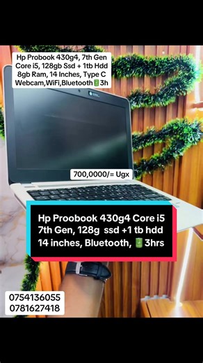 Hp Probook 430 G4 Core i5 8gb ram 128gb Ssd 1tb Hdd 7th Generation 14 Inches Screen Typ C Port Simcard Slot Fingerprint Scanner Webcam Wi-Fi Bluetooth Dp Port Ethernet Port Sd Card Slot Vga Port Sc Card Slot Battery 2-3hrs #cheap #laptops