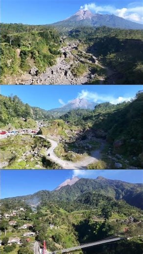 Merapi Volcano Sand Miners Road | Epic Drone View Indonesia 🌋 #shorts #drone #volcano