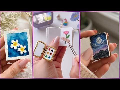20 satisfying miniature art ideas for when you are bored || Easy Painting hacks & Art for beginners