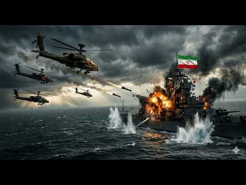 “Apocalypse Over the Waves: US AH-64 Apaches Unleash Hellfire Fury on Warship”