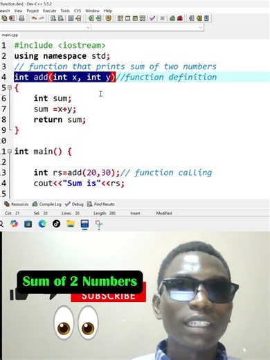 Write a C++ Function in 5 Seconds 😳 (Sum of Two Numbers!)