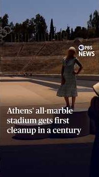 Athens' all-marble stadium gets first cleanup in a century