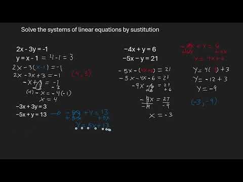 Solve the systems of Linear Equations by Substitution