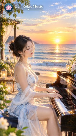 Ocean Waves & Soft Piano 🌊 A Peaceful Escape for Relaxation,Focus & Sleep#relaxingmusic#naturesounds