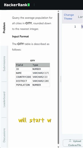SQL Hackerrank DAY 25🔥 Avg Population (Rounded Down) | Easy Trick 💡