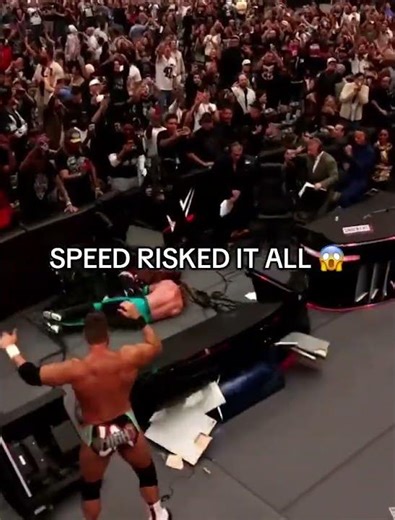 Speed sent Logan Paul through a table #WrestleMania