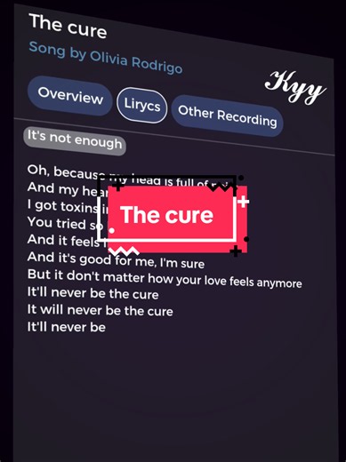 The Cure lyrics — Olivia Rodrigo