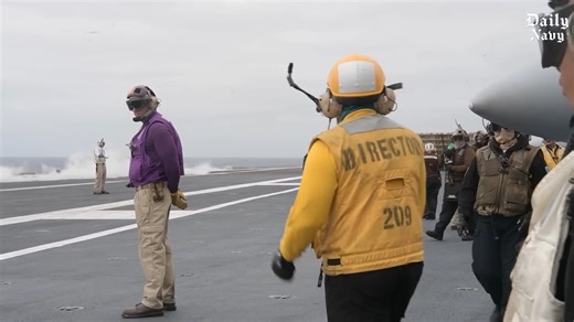 How US Navy launches its brand new aircraft carrier onto the sea