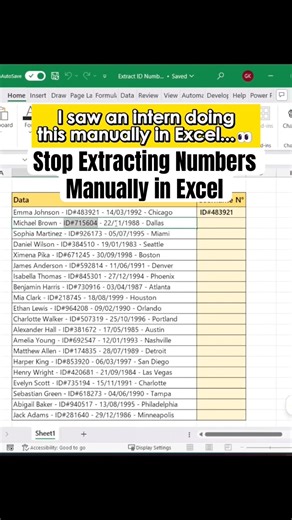 How to Extract Numbers from Text in Excel