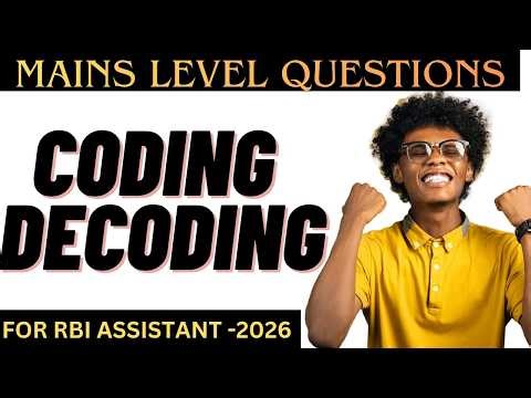 CODING DECODING || coding decoding mains level questions || RBI Assistant 2026