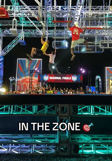 Three competitors, one finish line. This one came down to pure speed. ⚡️ #AmericanNinjaWarrior l @NBC and Peacock