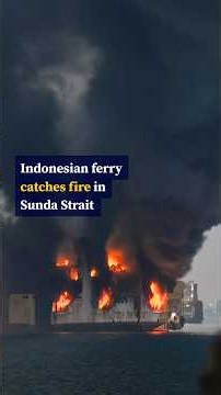 Indonesian ferry catches fire in Sunda Strait