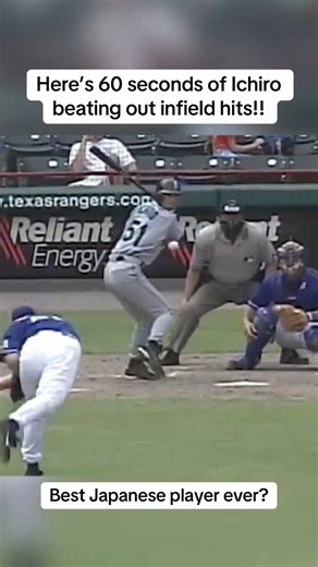 Baseball | Legends | Edits on Instagram: "60 Seconds of Ichiro BEATING OUT Infield Hits 🔥 Ichiro Suzuki isn’t just a name, he’s a movement, a force of nature that forever changed the game of baseball. From his rookie season to becoming a global icon, Ichiro’s relentless hustle, unmatched work ethic, and trailblazing journey are lessons in perseverance that we ALL can learn from. 💯 Did you know? 👀 Ichiro holds the record for most hits in a single season (262) 262 hits in ONE SEASON.. That’s pu