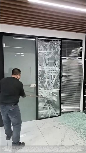 With one blow, the tempered glass "instantly lost its stability."