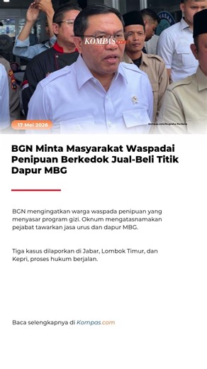 BGN Minta Masyarakat Waspadai Penipuan Berkedok Jual-Beli Titik Dapur MBG