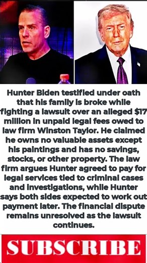 Hunter Biden Says His Family Is Broke Amid $17 Million Legal Battle!