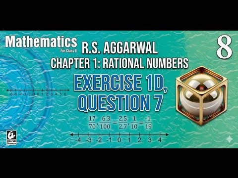 Exercise D Question 7 R S Agarwal class 8 Chapter 1 Rational Numbers #mathematics