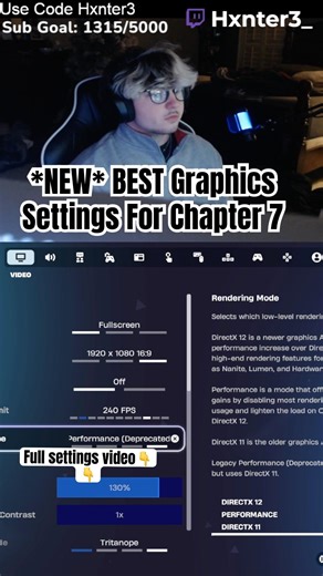 New very best graphics settings for Fortnite chapter 7 to go pro and hit unreal rank! #fortnite #fn
