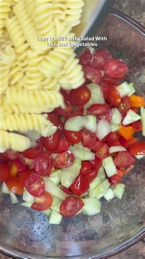 Easy Fusilli Pasta Salad With Feta - Fresh Pasta Recipe