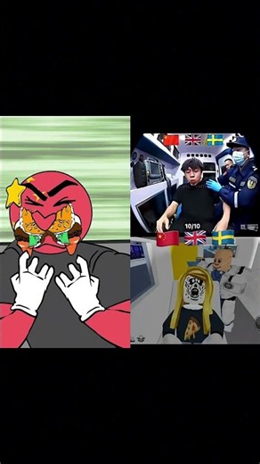 3 DIFFERENT COUNTRIES IN ONE BITE 🍕🍣🍔 #countryhumans #countryballs