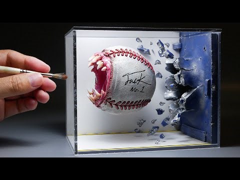 Diorama of a Mutant Baseball Escaping the Laboratory