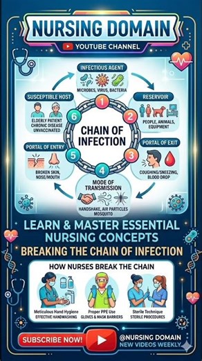 Chain of Infection Explained | How Nurses Break the Chain | Infection Control Made Easy 💉