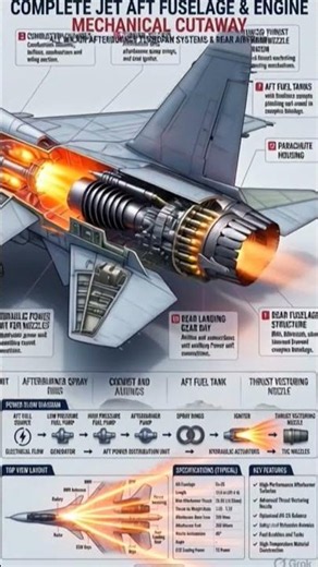 Title: Inside a Fighter Jet Engine! 🔥 Afterburner & Thrust Vectoring Explained#Shorts #JetEngine