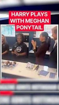 Creepy video shows Prince Harry playing with Meghan Markle ponytail & stranger's beard in Nottingham