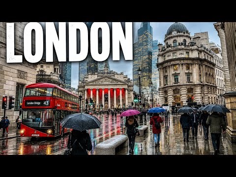 London City Tour 2026 | 4K HDR Virtual Walking Tour around the City | London Rain Walk 2026