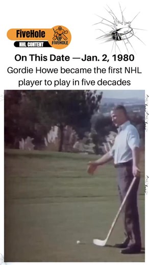 Five Hole on Instagram: "On this date — Jan. 2, 1980: Gordie Howe made history by becoming the first player to appear in five different NHL decades during a Hartford Whalers 3–3 tie with the Edmonton Oilers. At 51 years old, Mr. Hockey — who debuted in 1946 — skated into the 1980s thanks to the WHA merger. Fittingly, the Oilers were in town, meaning Howe shared the ice with Wayne Gretzky, the future player who would eventually break his records. Five decades. #OnThisDate #GordieHowe #MrHockey #N