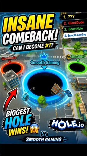 Hole.io Insane Comeback 😱 | Can I Become #1? #shorts