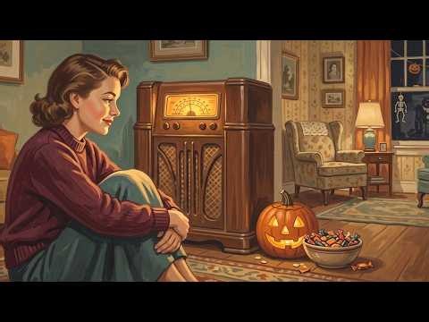 Oldies Playing in Another Room on Halloween Night 📻 | 1950s Old Time Radio Ambience