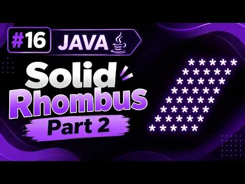 Java Pattern Printing #16 | Solid Rhombus Pattern Part 2 ⭐ | Java Tutorial