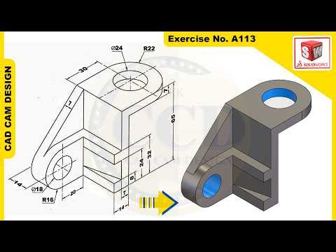 SolidWorks Tutorial for beginners Exercise A113