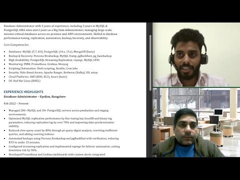 5 years experience Mysql and fresher postgresql dba #technical #interview #rdbms #technology